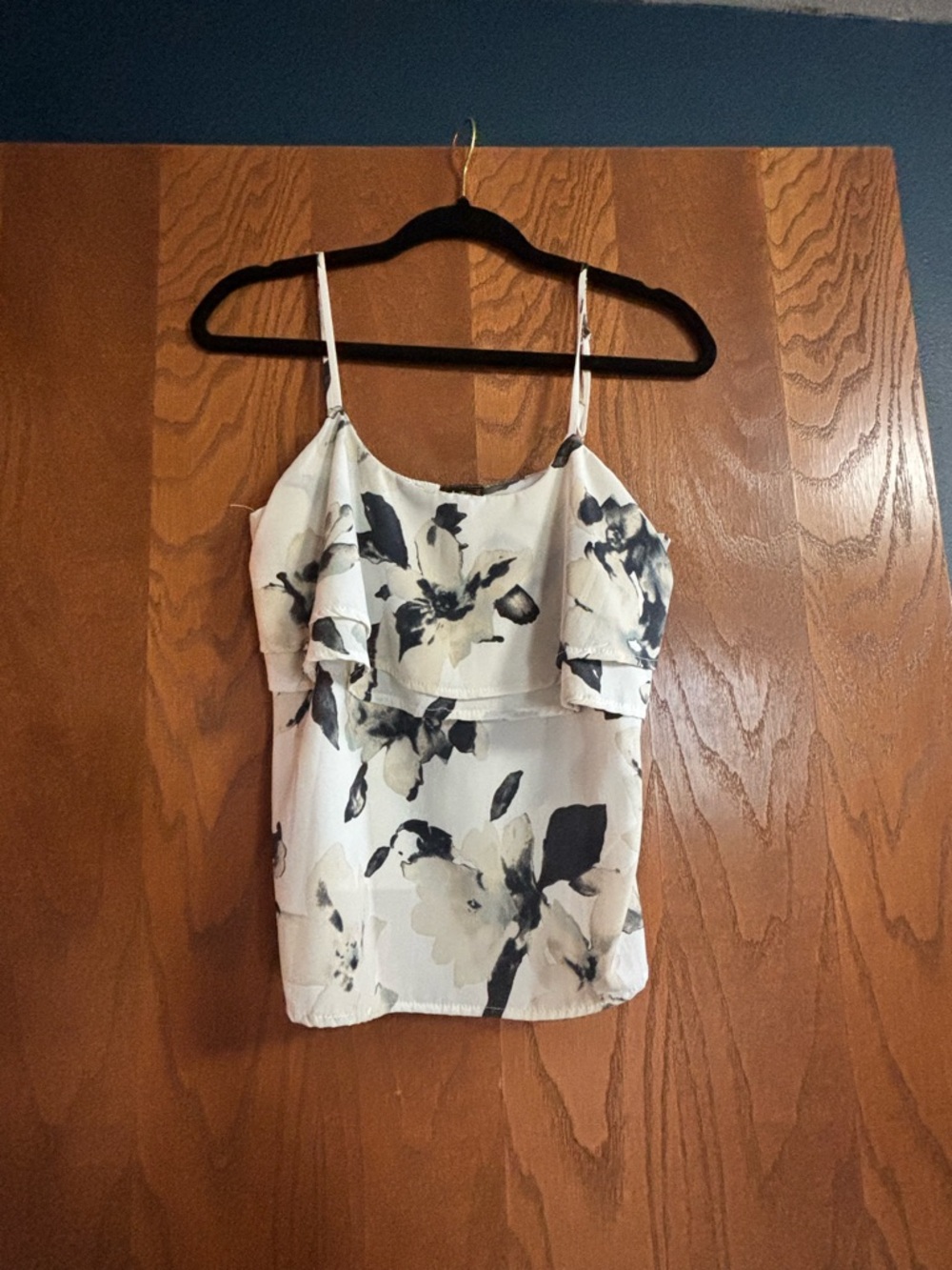 Daytrip White Floral Ruffle Cami Tank Top